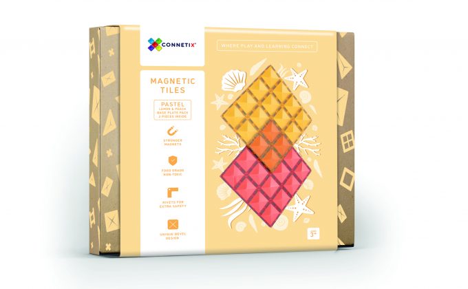 Connetix segulkubbar, Grunnfletir – Sítrónu (2stk)