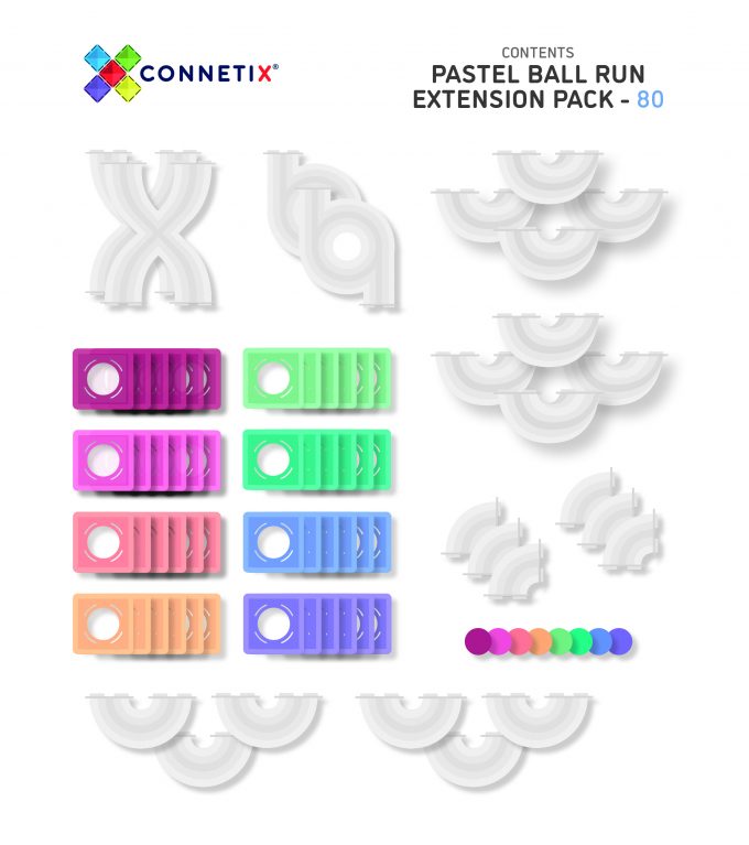 Kúlubraut (mini) – Pastel (80stk)